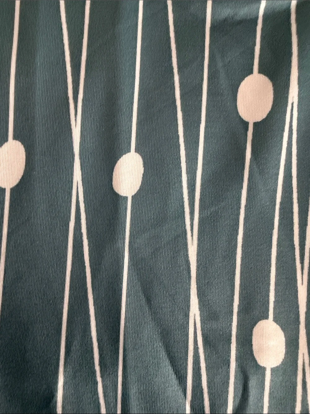 Nora Cora Teal Short Sleeve Dot-Stripe Blouse - Picture 3 of 5
